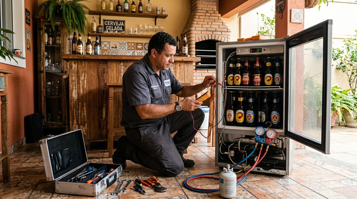 Recarga de gás refrigerante em cervejeira em atendimento em Osasco‑SP