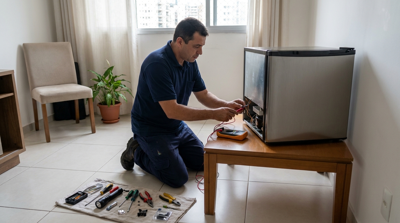Técnico de conserto de frigobar em residência em Osasco‑SP